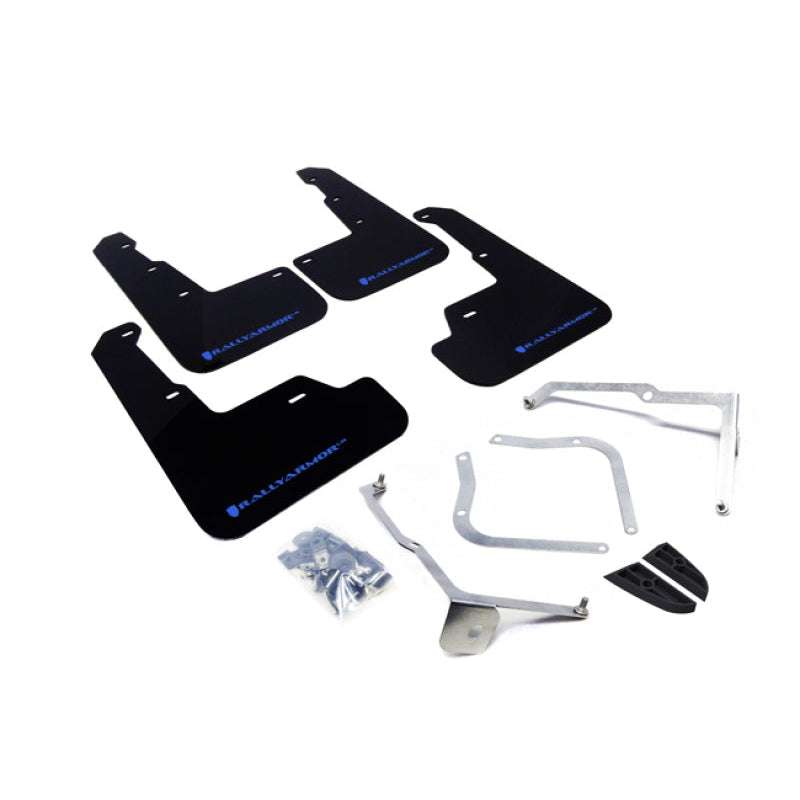Rally Armor 15-21 Subaru WRX/STI (Sedan ONLY) Black UR Mud Flap w/ Light Blue Logo - T1 Motorsports