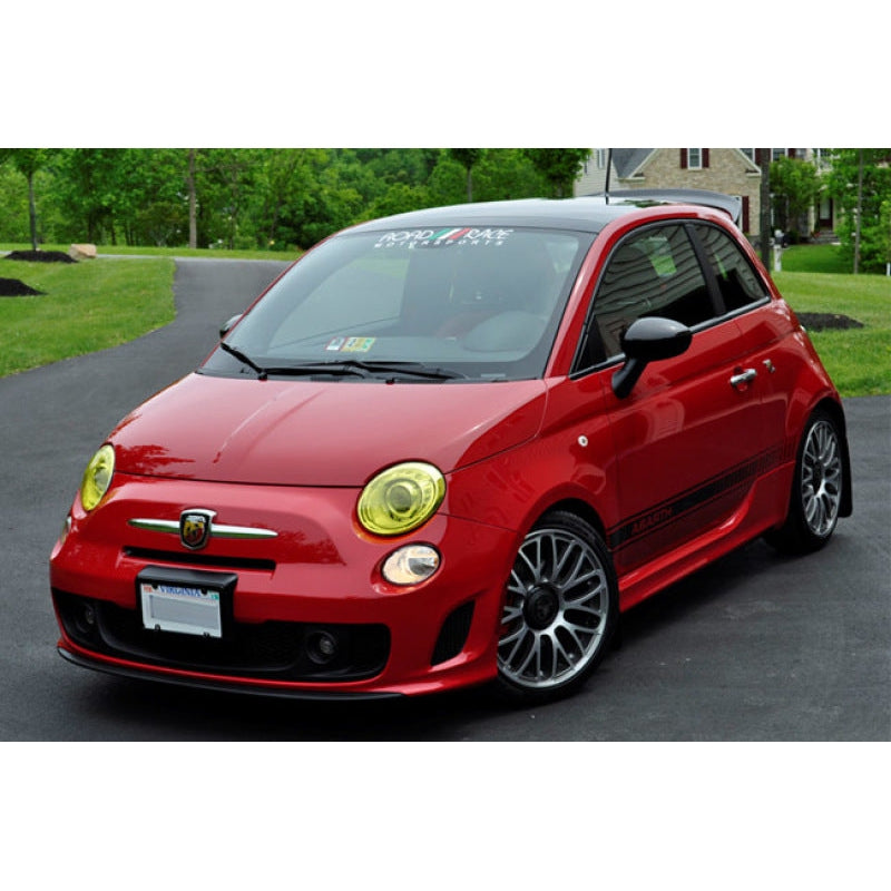 Rally Armor 12-18 Fiat 500 (Pop/Sport/Lounge/Abarth) Black UR Mud Flap w/ Red Logo - T1 Motorsports