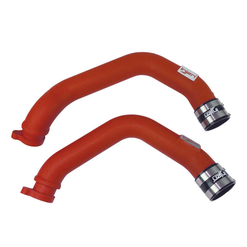 Injen 15-16 BMW M3(F80)/M4 (F82/83) 3.0L L6 Twin Turbo 2PC Aluminum Int. Charge Pipe - Wrinkle Red - T1 Motorsports
