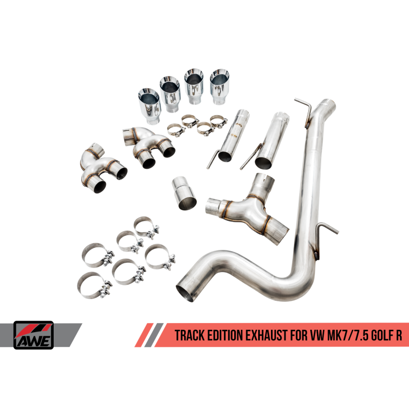 AWE Tuning MK7.5 Golf R Track Edition Exhaust w/Chrome Silver Tips 102mm
