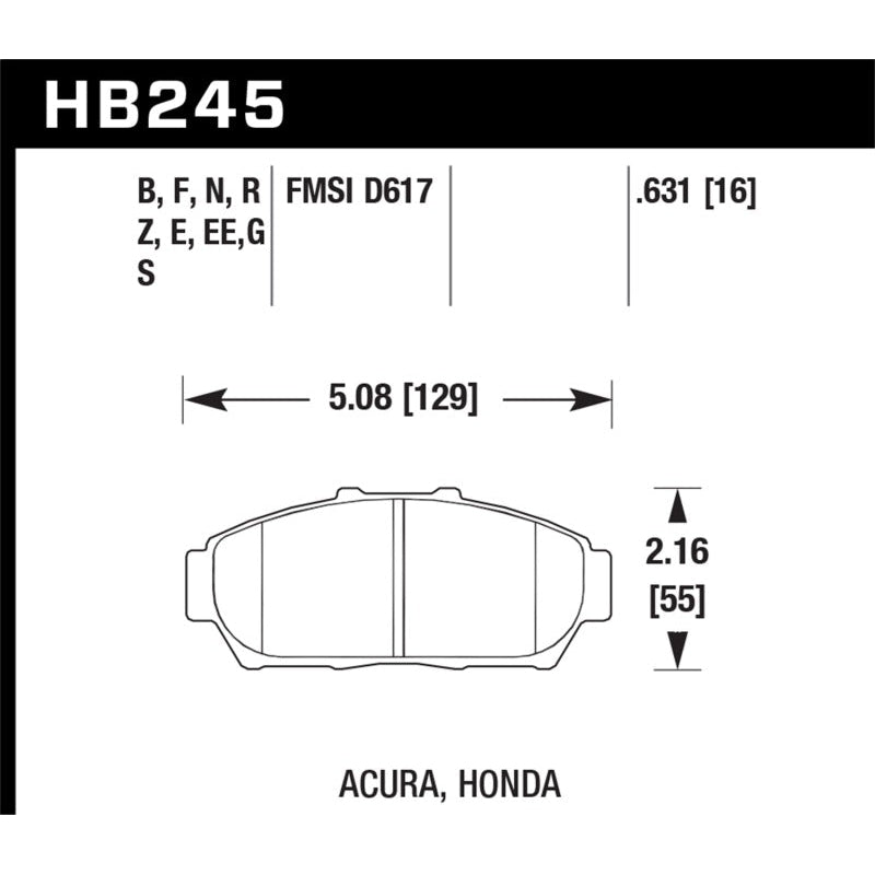 Hawk 94-01 Acura Integra (excl Type R) HP+ Street Front Brake Pads - T1 Motorsports