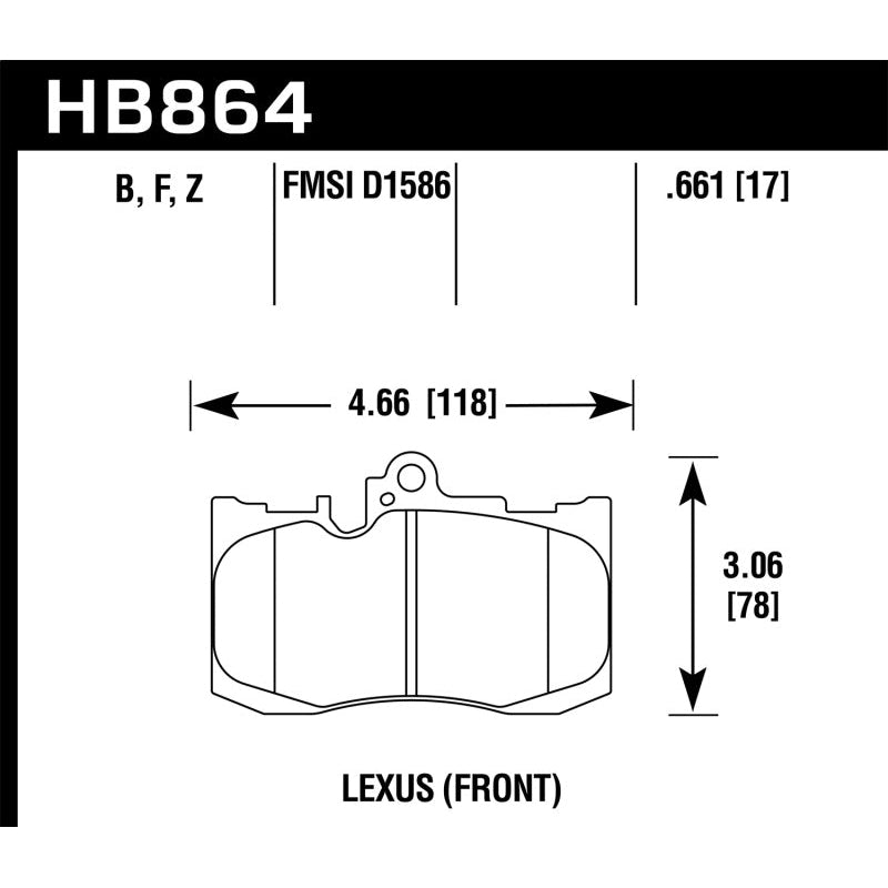 Hawk 13-17 Lexus GS350/GS350 F Sport / 12-17 Lexus IS350 HPS Street Front Brake Pads - T1 Motorsports