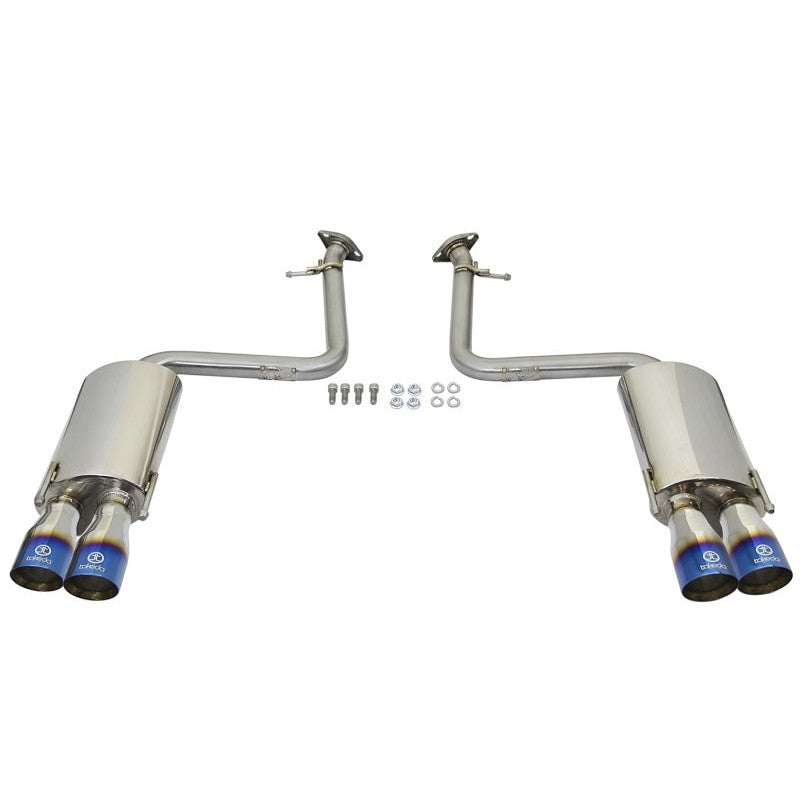 aFe Takeda 16-17 Lexus RC 200T 2.0L (t) 2in. SS Axle-Back Exhaust System w/Polished Blue Tips