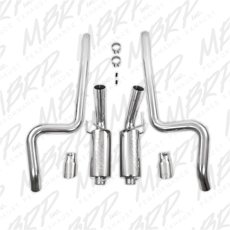MBRP 11-14 Ford Mustang GT 5.0L Dual Split Rear Street Version T409 3in Cat Back Exhaust System - T1 Motorsports