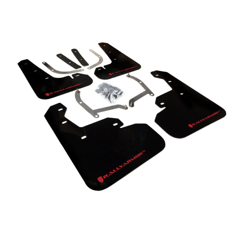 Rally Armor 17-22 Subaru Impreza Black UR Mud Flap w/ Red Logo - T1 Motorsports