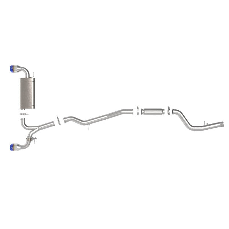 aFe POWER Takeda 2021 Toyota Supra 2.0L (t) 2.5in-3in 304 SS CB Exhaust w/ Blue Tips