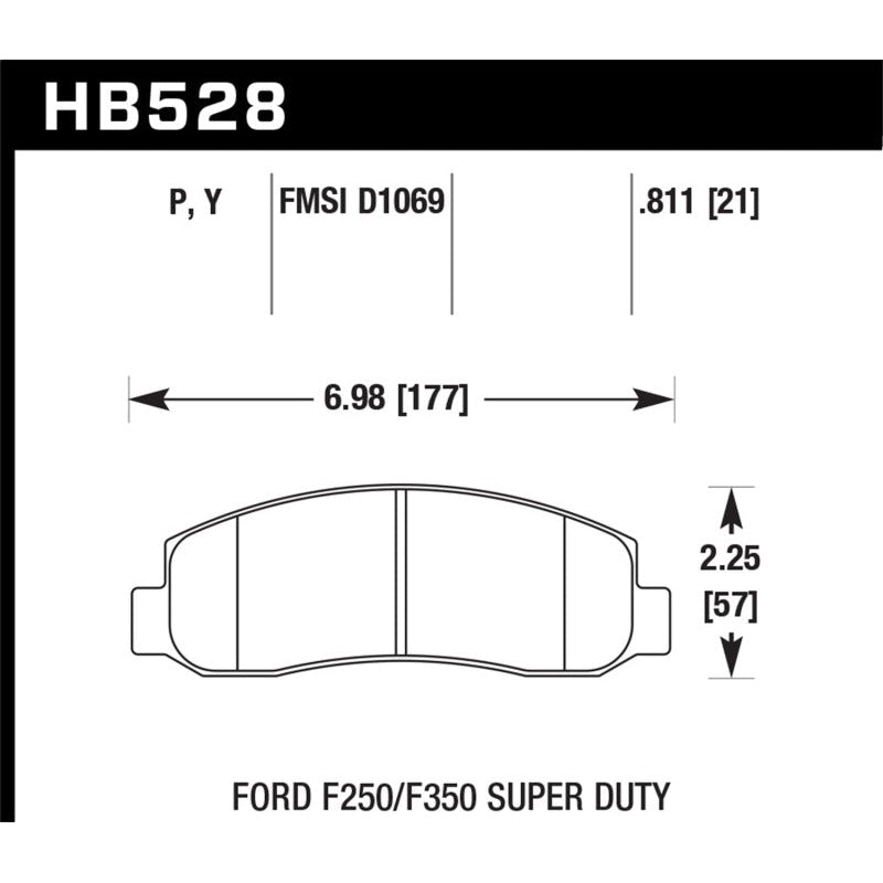 Hawk 05-11 F-250/F-350 Super Duty Pickup / 11 F-550 Super Duty Pickup Front LTS Street Brake Pads - T1 Motorsports