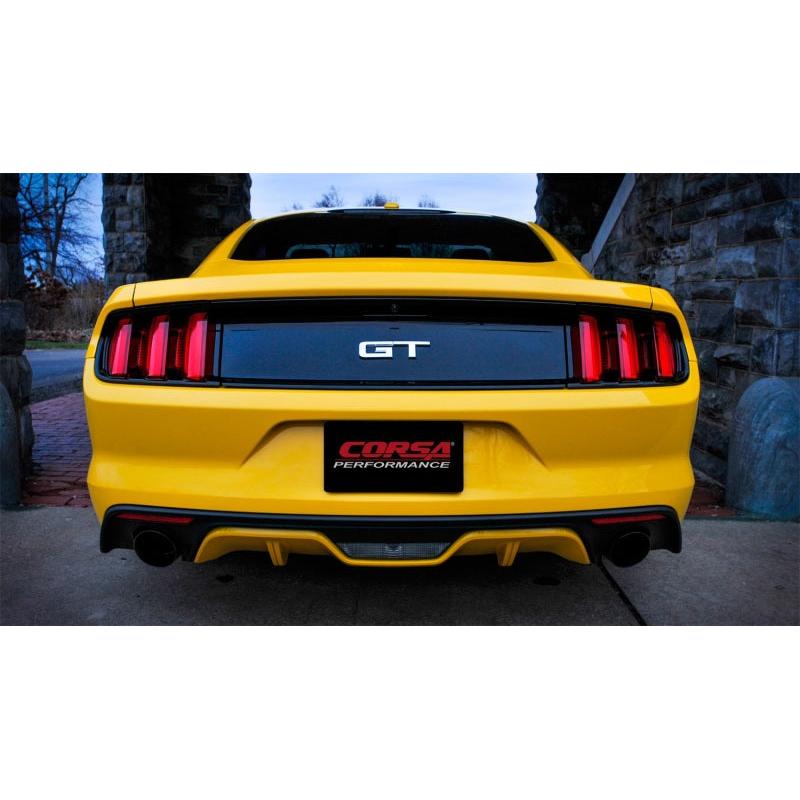 Corsa 3in Sport Axle Back Exhaust - Black Dual 4.5in Tip- 2015-2017 Ford Mustang GT 5.0