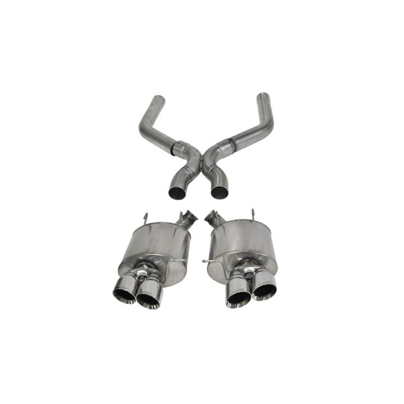 Corsa Sport Axle-Back Exhaust w/ X-Pipe - Polished Tips - 2013-2014 Ford Mustang Shelby GT500 5.8L V8