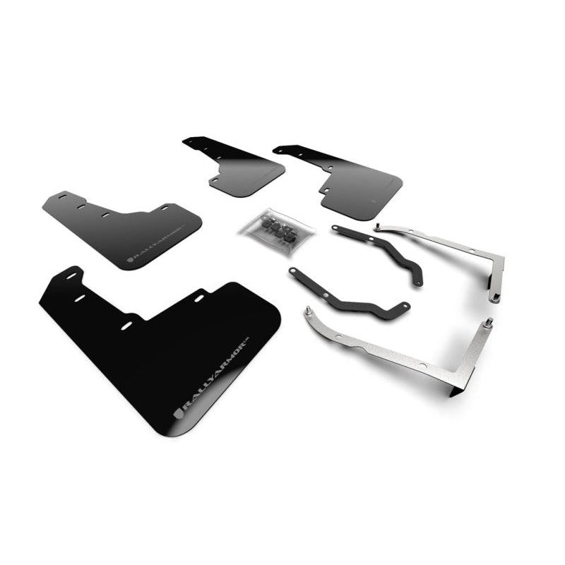 Rally Armor 18-22 Subaru Crosstrek Lift/AT Black UR Mud Flap w/ Silver Logo - T1 Motorsports