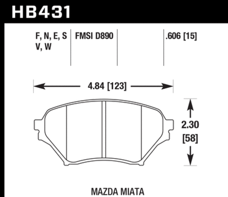 Hawk 01-05 Mazda Miata HPS 5.0 Front Brake Pads - T1 Motorsports