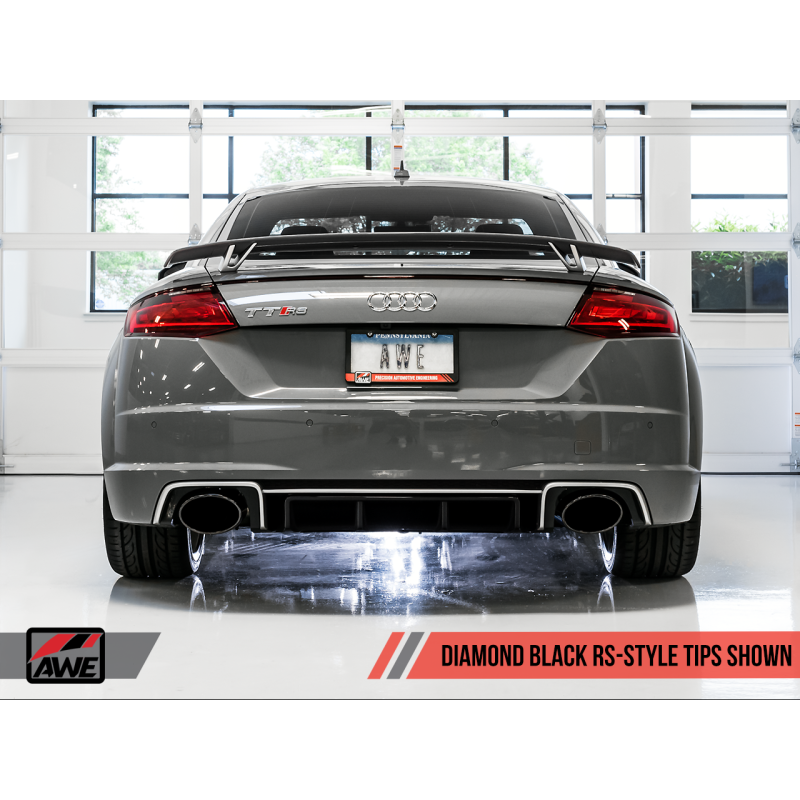 AWE Tuning 18-19 Audi TT RS 8S/RK3 2.5L Turbo Track Edition Exhaust - Diamond Black RS-Style Tips