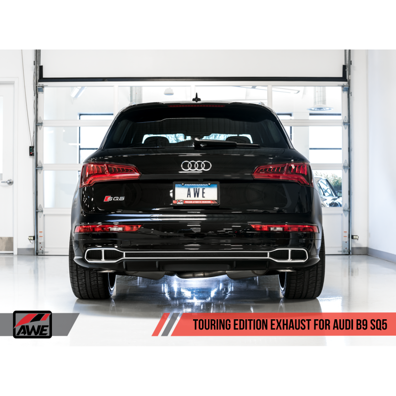 AWE Tuning Audi B9 SQ5 Non-Resonated Touring Edition Cat-Back Exhaust - No Tips (Turn Downs)