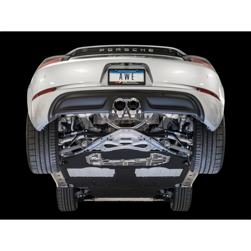 AWE Tuning Porsche 718 Boxster / Cayman Touring Edition Exhaust - Chrome Silver Tips - T1 Motorsports