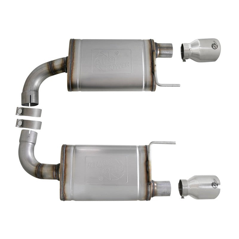 aFe MACH Force-Xp SS Axle Back Exhaust w/Polished Tips 15-17 Ford Mustang GT V8-5.0L