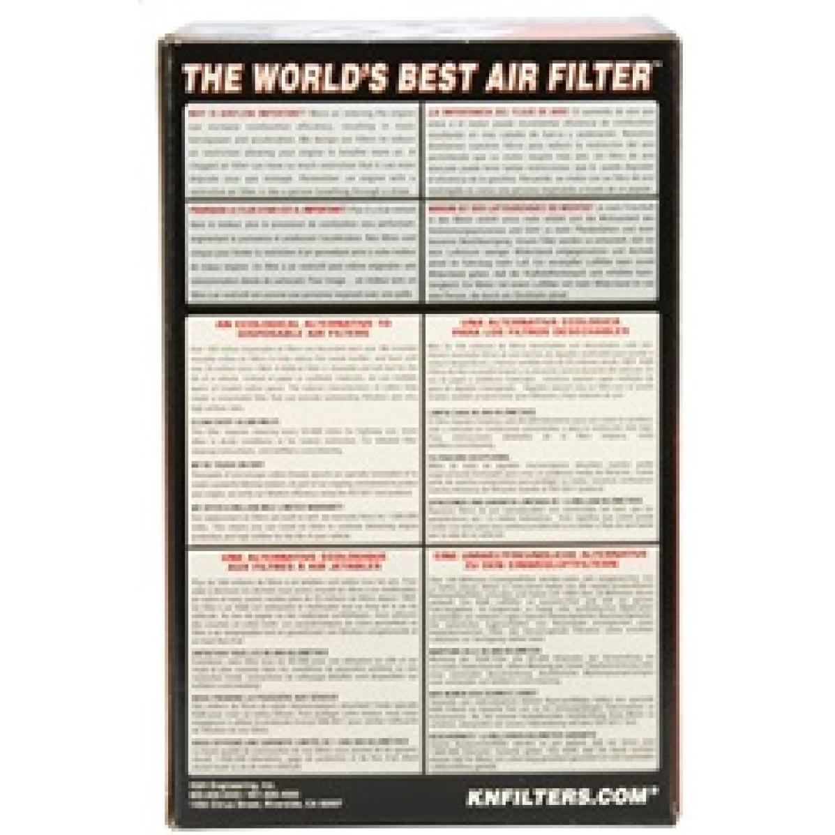 K&N Replacement Unique Oval Tapered Air Filter for Porsche 13-14 Boxster/2014 Cayman 2.7L/3.4L H6