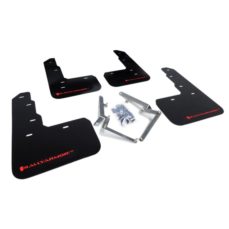 Rally Armor 17-21 Honda Civic Type R Black UR Mud Flap w/ Red Logo - T1 Motorsports