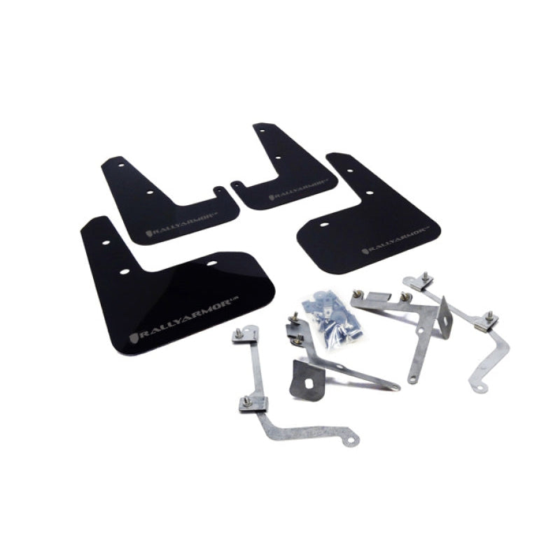 Rally Armor 11-14 Subaru WRX/STI (Sedan Only) Black UR Mud Flap w/ Grey Logo - T1 Motorsports