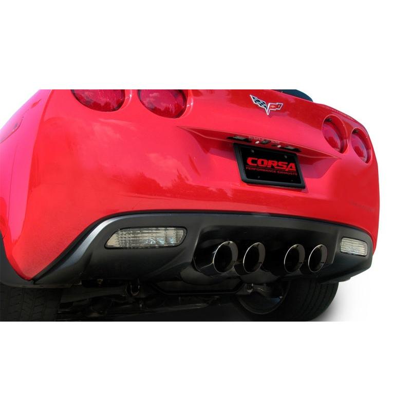 Corsa 06-13 Chevrolet Corvette C6 Z06 7.0L V8 Black Sport Axle-Back Exhaust