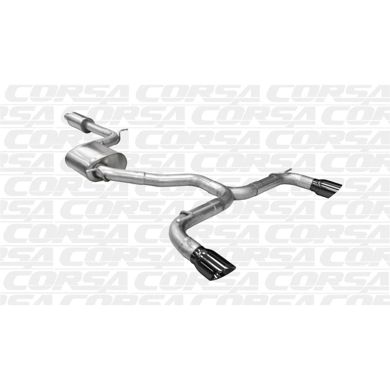 Corsa Sport 3.0in Cat-Back Dual Rear Exit w/Black Tips - 2014-2016 Volkswagen GTI Mk7