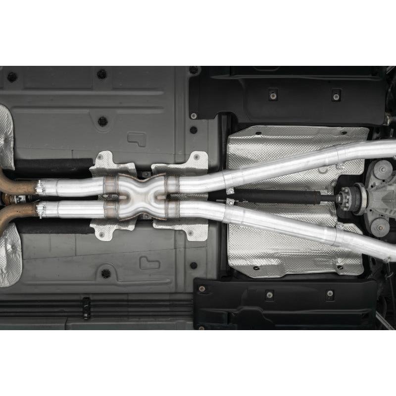 MBRP 15-16 Dodge Challenger 5.7L HEMI SS 3in Quad Split Rear Exit w/ Carbon Fiber Tips - T304 - T1 Motorsports