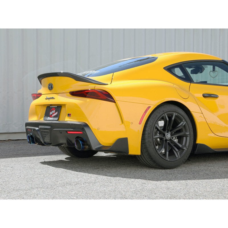 aFe POWER Takeda 2021 Toyota Supra 2.0L (t) 2.5in-3in 304 SS CB Exhaust w/ Blue Tips