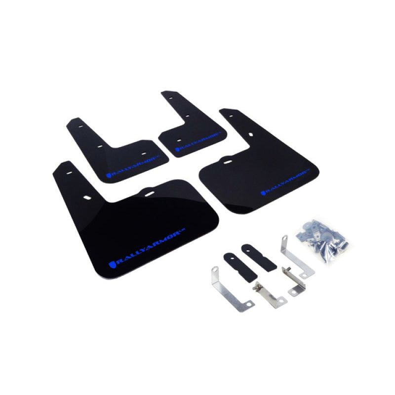 Rally Armor 12-18 Hyundai Veloster Black UR Mud Flap w/ Blue Logo - T1 Motorsports