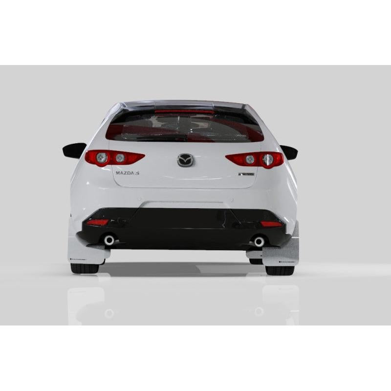 Rally Armor 19-22 Mazda3 GT Sport Hatch Black UR Mud Flap w/ White Logo
