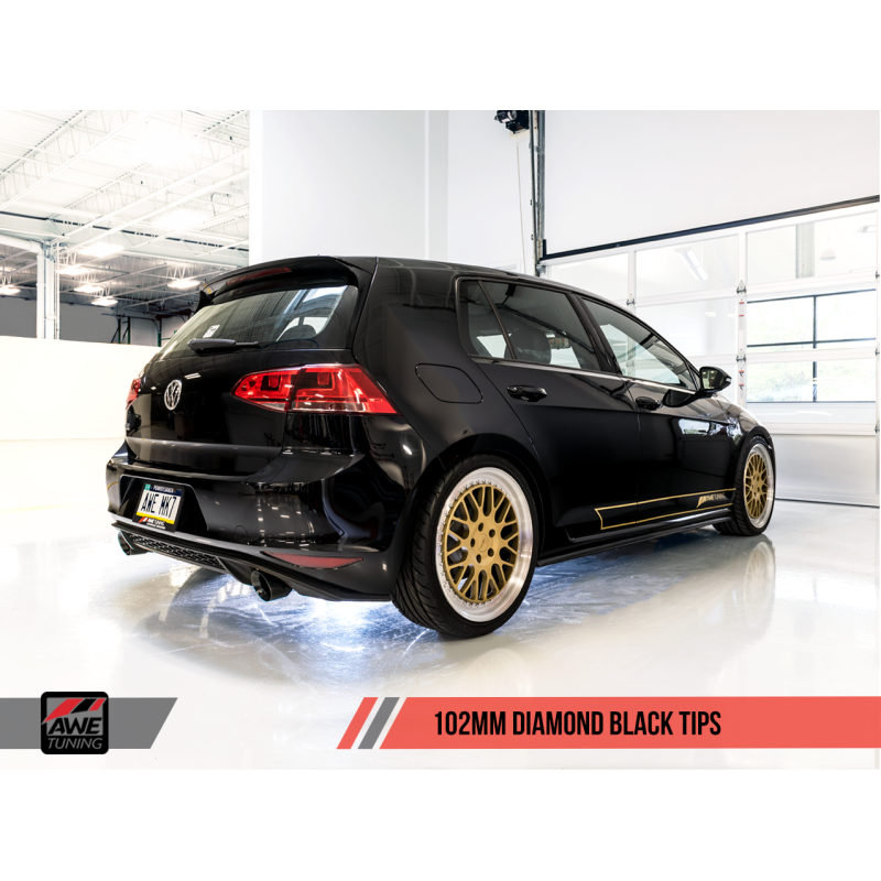 AWE Tuning VW MK7 GTI Touring Edition Exhaust - Diamond Black Tips
