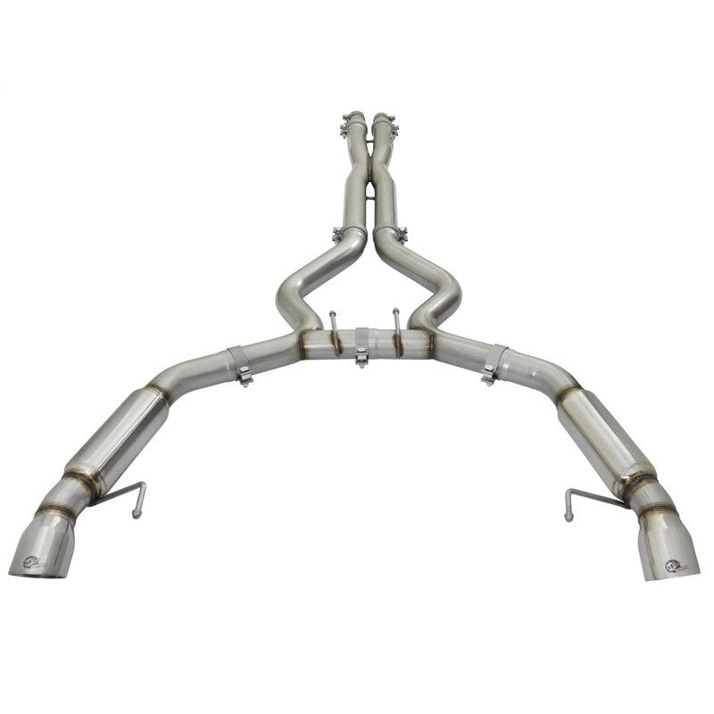 aFe MACHForce XP 3in Aggressive Toned Cat-Back Exhausts w/ Polished Tips 15-17 Ford Mustang V6/V8