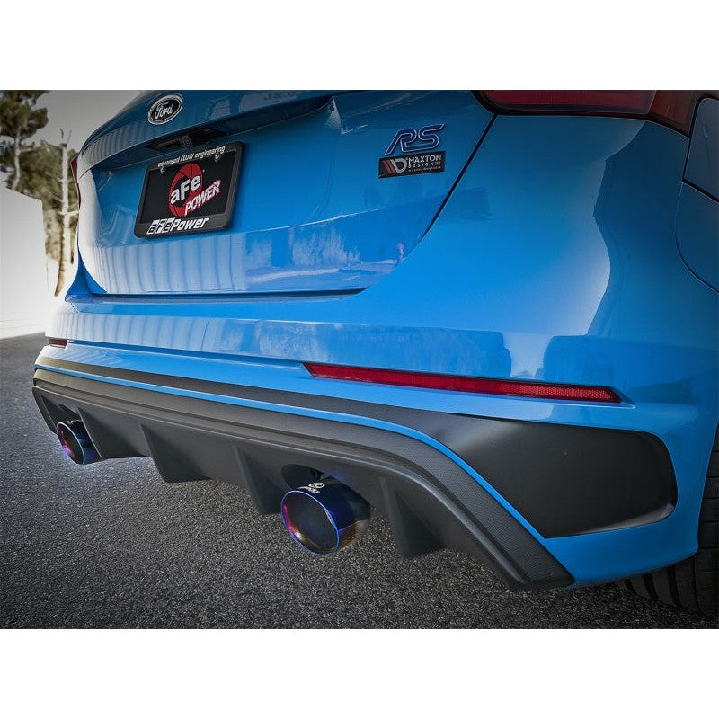 aFe Takeda 3in 304 SS Cat-Back Exhaust System w/ Blue Flame Tip 16-18 Ford Focus RS I4-2.3L (t)