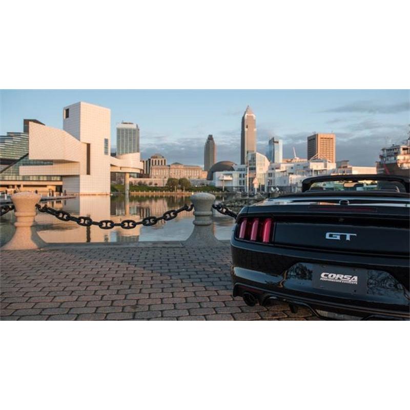 Corsa Sport Dual Rear Exit Exhaust w/ Black Tips - 2015-2023 Ford Mustang GT Convertible 5.0L V8