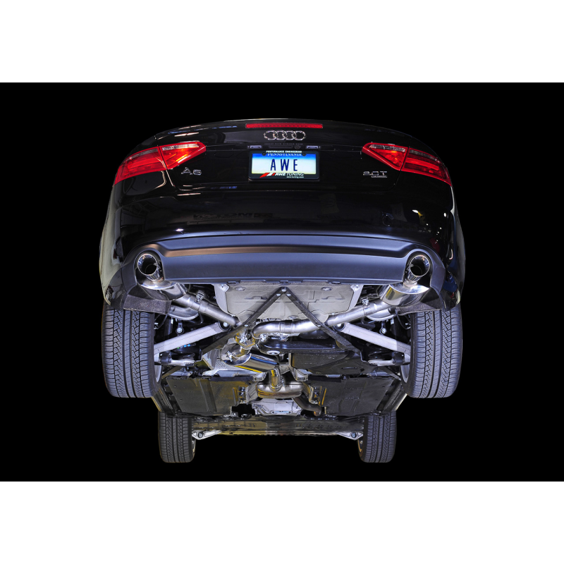 AWE Tuning Audi B8 A5 2.0T Touring Edition Exhaust - Dual Outlet Polished Silver Tips