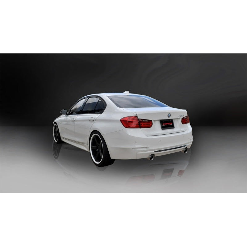 Corsa 12-14 BMW 335i Sedan AWD F30 3in Polished Touring Dual Rear Single 3.5in Tip Cat-Back Exhaust - T1 Motorsports