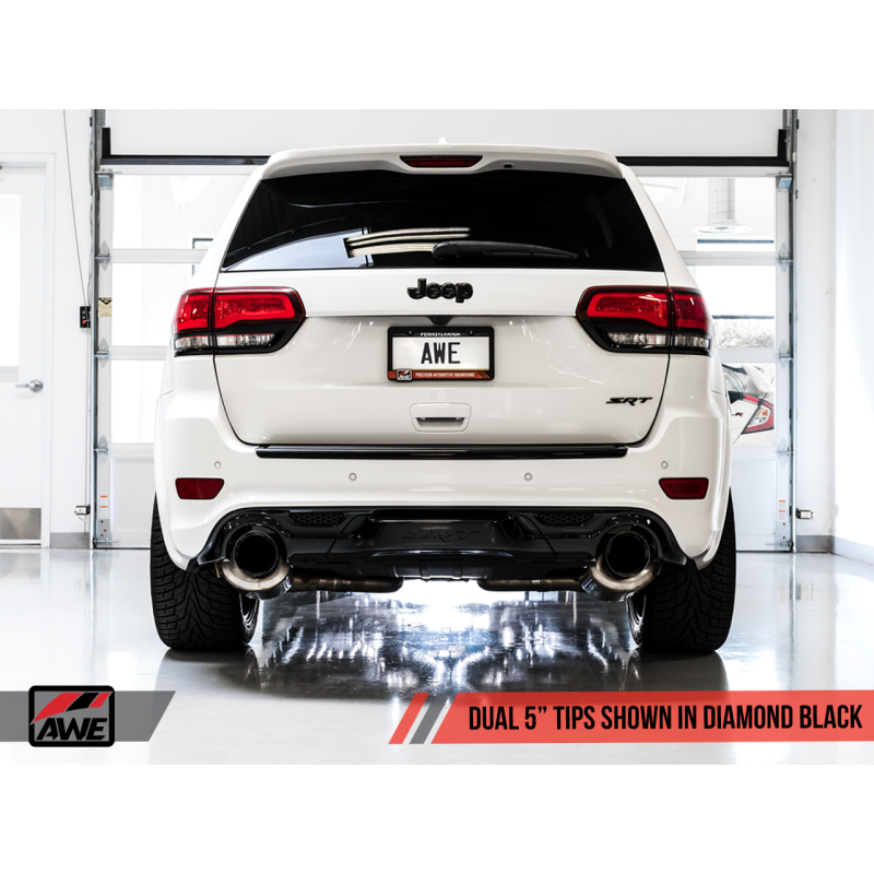 AWE Tuning 2020 Jeep Grand Cherokee SRT Track Edition Exhaust - Diamond Black Tips