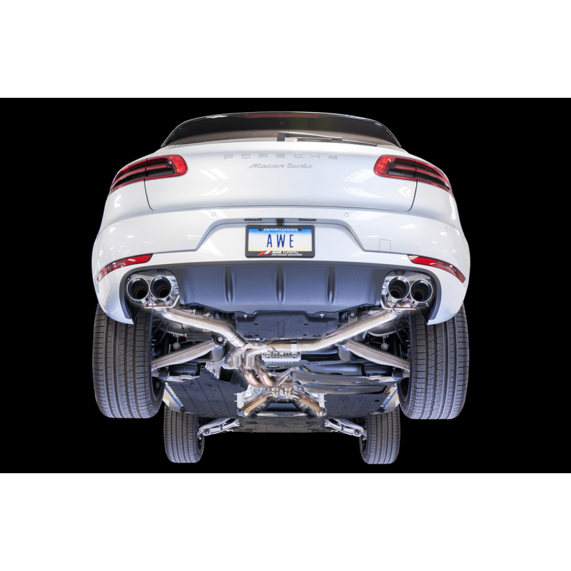 AWE Tuning Porsche Macan Track Edition Exhaust System - Chrome Silver 102mm Tips