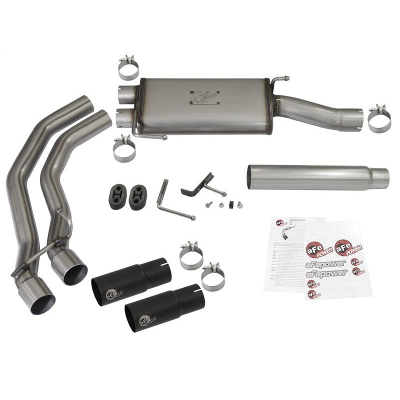 aFe Rebel Exhausts Cat-Back SS Ford F-150 04-08 V8 4.6/5.4L w/ Black Tips