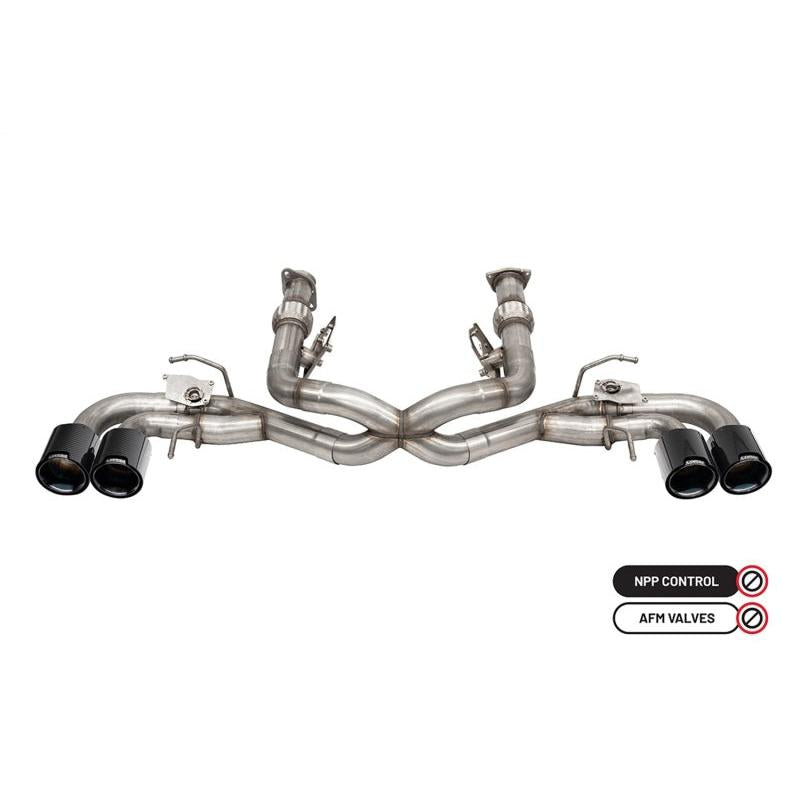 Corsa 3in Cat-Back Exhaust (No Muffler) (Valve Delete) (Carbon Fiber Black Tips) - 2020-2024 Chevrolet Corvette C8