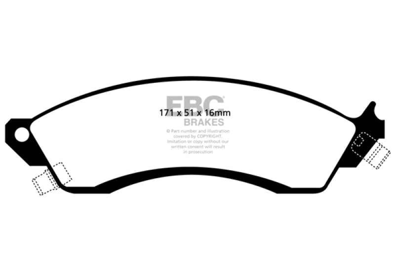EBC 93-00 Aston Martin Virage 5.3 (PBR Caliper) Yellowstuff Front Brake Pads - T1 Motorsports
