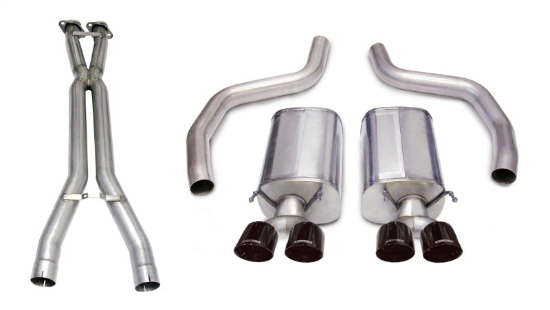 Corsa Sport Cat-Back Exhaust - Black Tips - 2006-2011 Chevrolet Corvette C6 Z06/ZR1