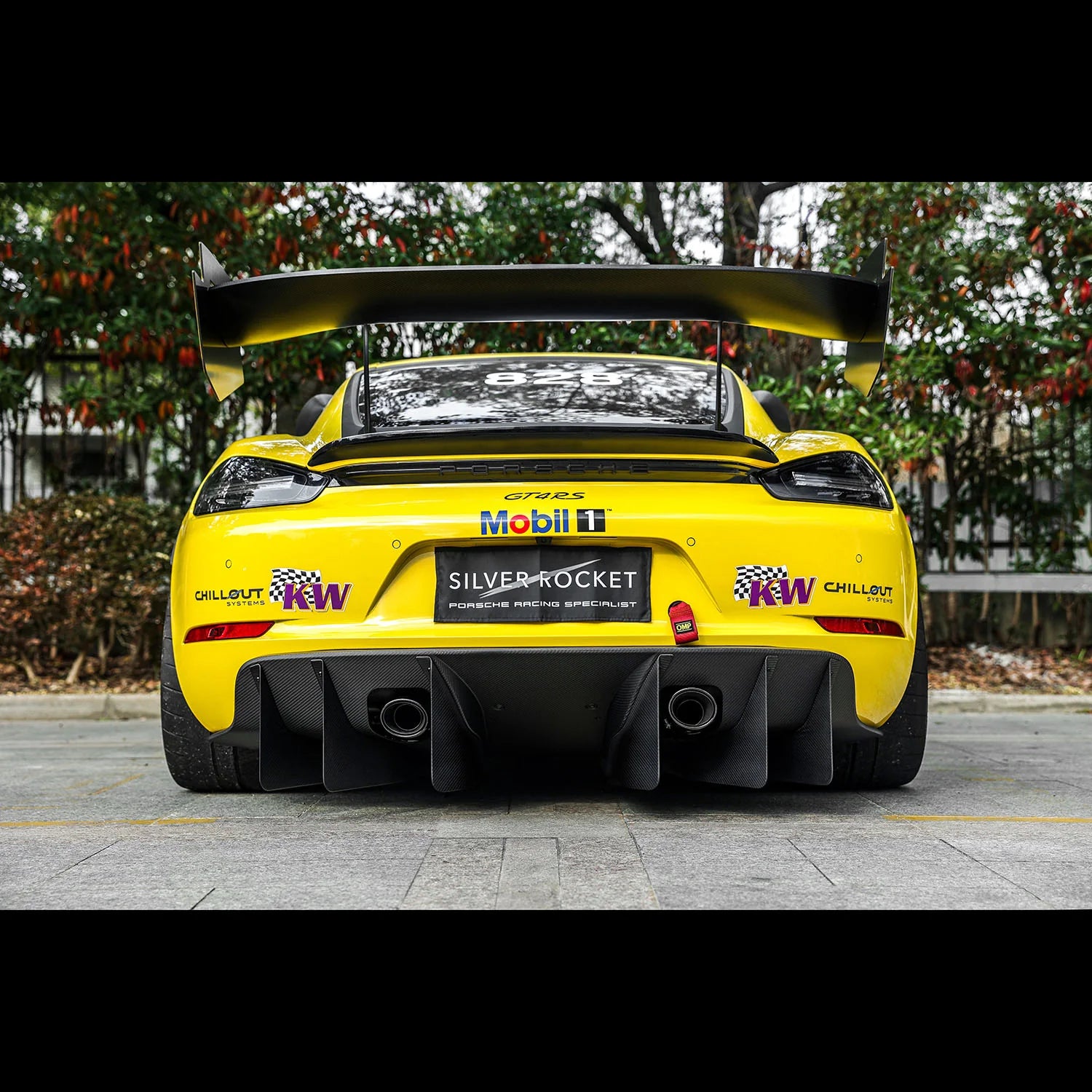 Silver Rocket SR Ultra Downforce Dry Carbon Fiber Rear Diffuser - 2022+ Porsche 718 Cayman GT4RS