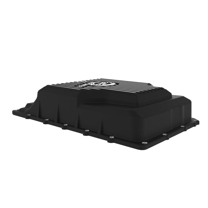 aFe 17-24 Ford F-150 10R60/10R80 Pro Series Rear Transmission Pan Black w/ Machined Fins