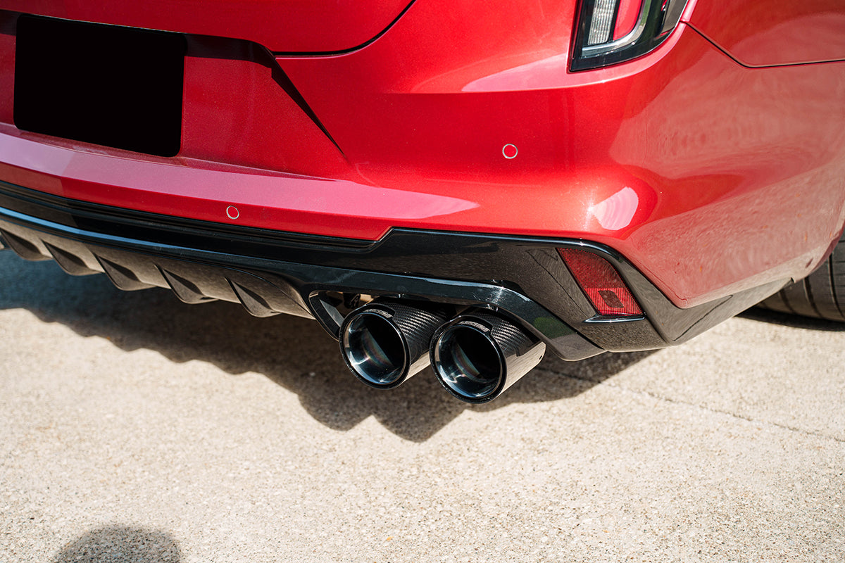 Corsa 3.0in Active Valved Axle-Back - 4.5in Carbon Fiber Black Tip - 2022-2025 Cadillac CT4 V Blackwing