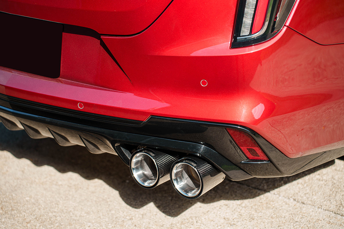 Corsa 3.0in Active Valved Axle-Back - 4.5in Carbon Fiber Polished Tip - 2022-2025 Cadillac CT4 V Blackwing