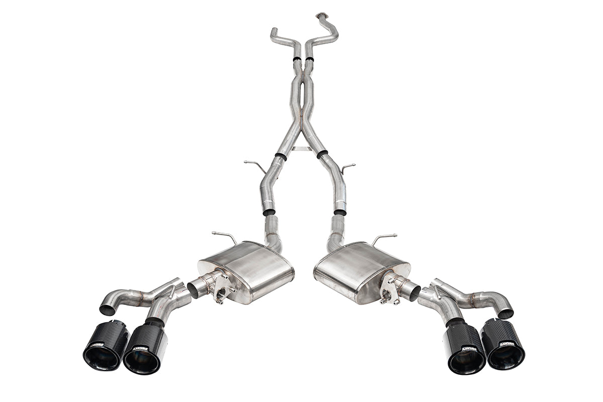 Corsa Xtreme Valved 3.0in Cat-Back Exhaust - 4.5in. Black Carbon Fiber Tips - 2022-2024 Caddy CT5 V Blackwing