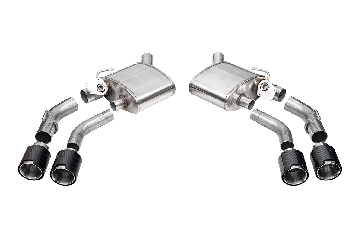 Corsa Valved Axle-Back Exhaust w/ Polished Carbon Fiber Quad Tips - 2016-2024 Chevrolet Camaro SS / ZL1