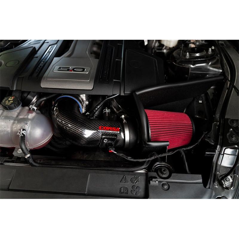 Corsa DryTech 3D Open Element Carbon Fiber Air Intake - Black - 2018-2023 Ford Mustang GT 5.0L V8