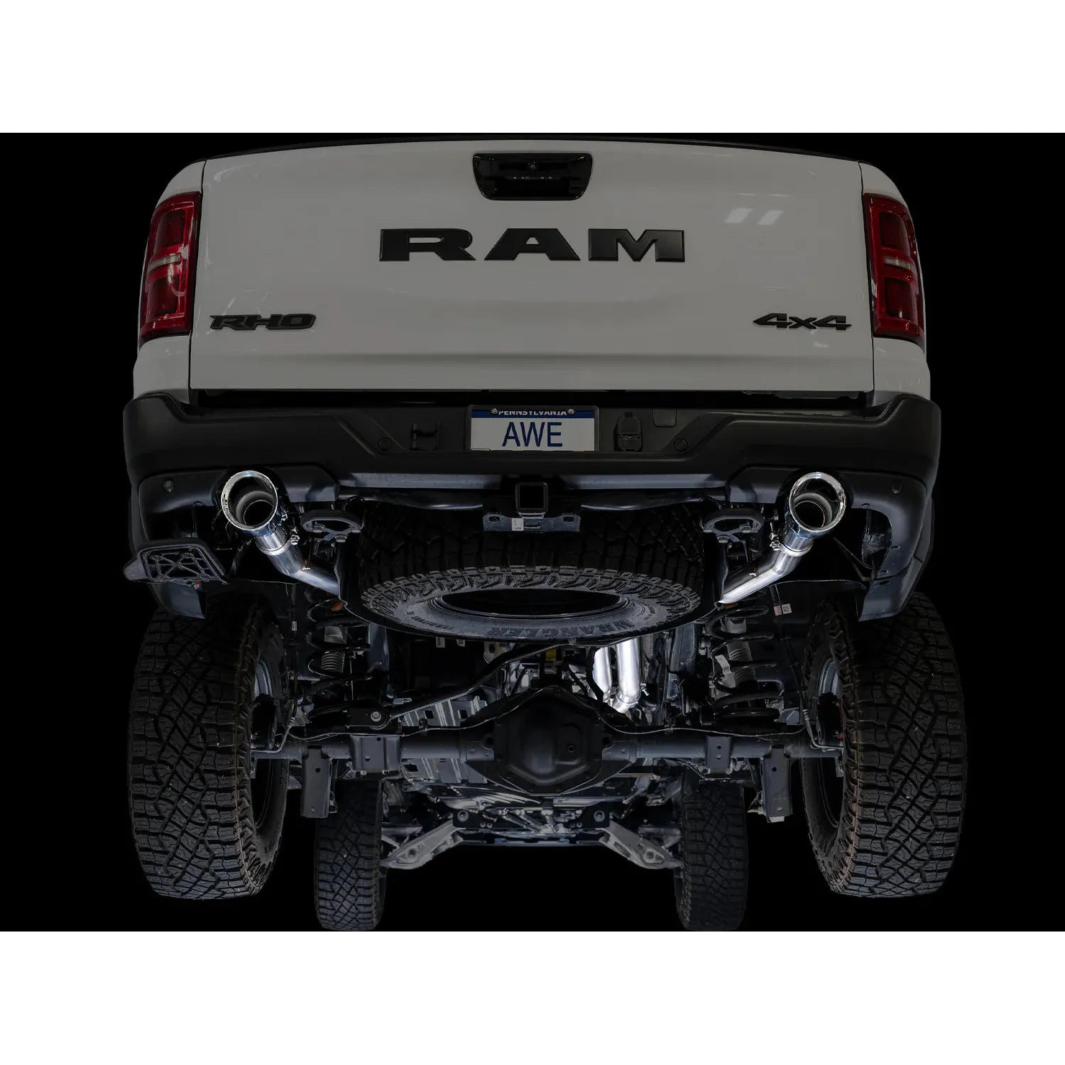 AWE Tuning 0FG Dual Rear Exit Catback Exhaust w/Chrome Silver Tips for 2025+ RAM 1500 RHO