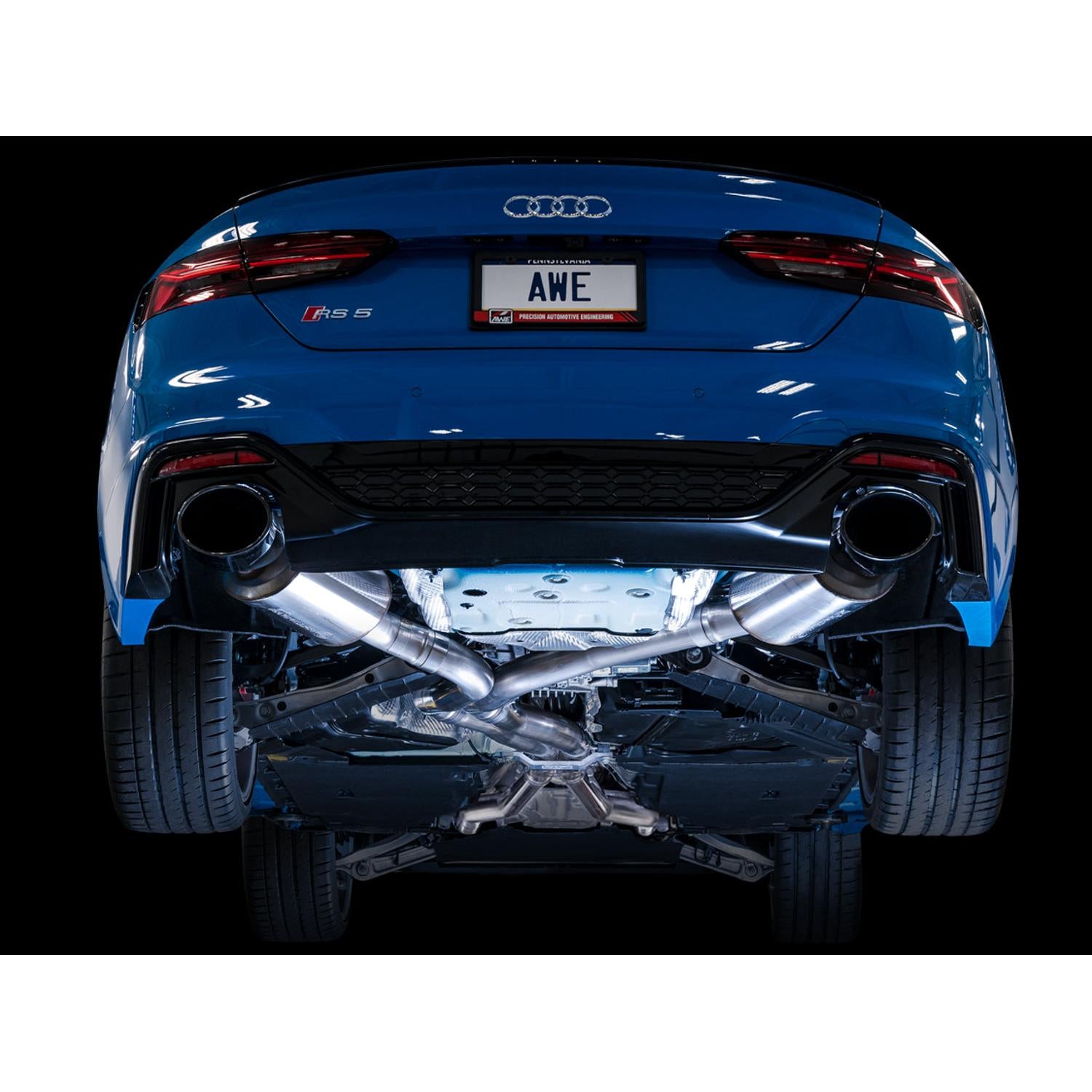 AWE Tuning Non-Resonated Touring Edition Exhaust w/RS-Style Diamond Black Tips for 2020+ Audi B9.5 RS5 Sportback