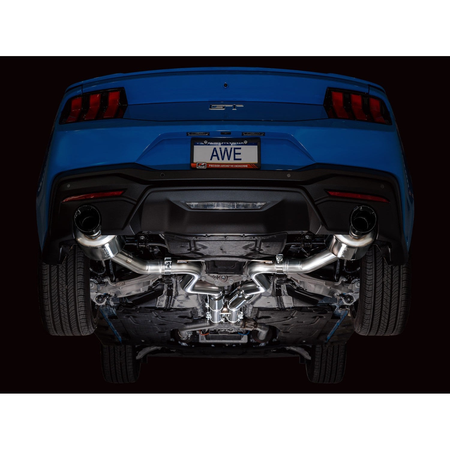 AWE Tuning Catback Exhaust w/ Dual Diamond Black Tips - 2024 Ford Mustang GT Fastback S650 RWD